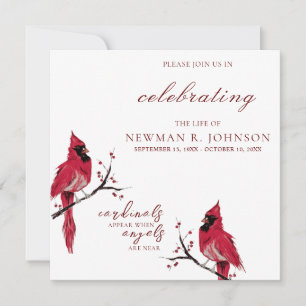 Red Cardinal Celebration of Life Invitation