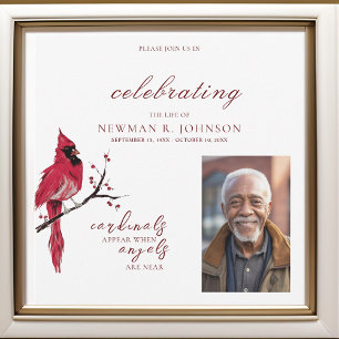 Red Cardinal Celebration of Life Photo Invitation