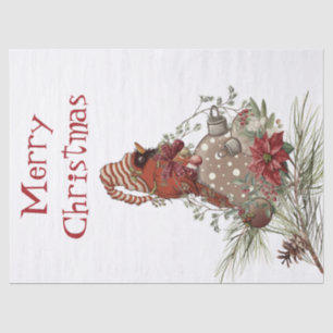 Red Cardinal Chickadee Bird Winter Christmas Tissue Paper