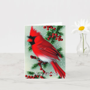 Red cardinal Christmas card