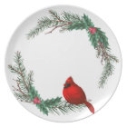 Red Cardinal Christmas Cheer Dinner plate