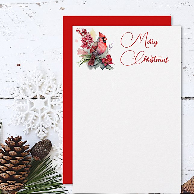 Red Cardinal Christmas Stationery (Creator Uploaded)