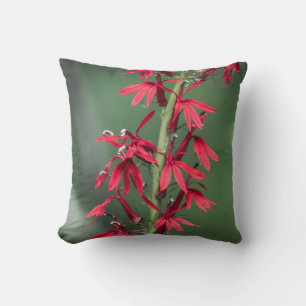 Red Cardinal Flower Pillow