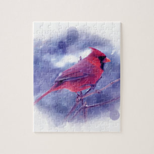 Red Cardinal in the Blizzard Jigsaw Puzzle