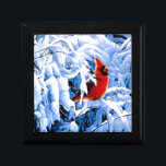 Red Cardinal In the Winter Snow Gift Box<br><div class="desc">Beautiful Red Cardinal Bird in the Winter Snow.  The bird is sitting peacefully on the snow-covered tree branch.  This artistic piece is lovely and peaceful.</div>