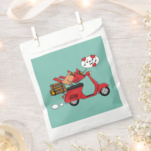 Red Cardinal Lovers on Scooter Favour Bags