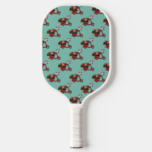 Red Cardinal Lovers on Scooter Pickleball Paddle