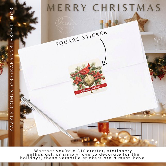 Red Cardinal Merry Christmas Sticker (Creator Uploaded)