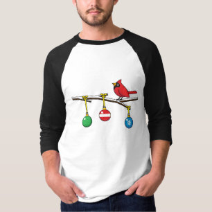Red Cardinal on Christmas Bare Branch T-Shirt