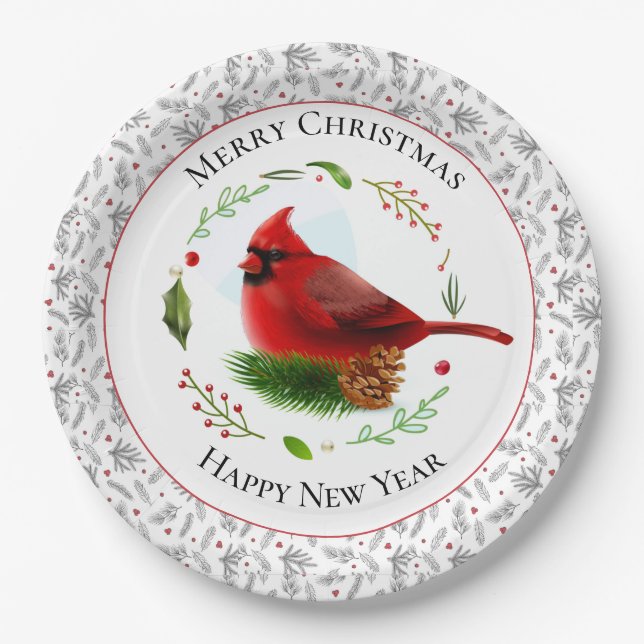 Red Cardinal Paper Plate (Front)