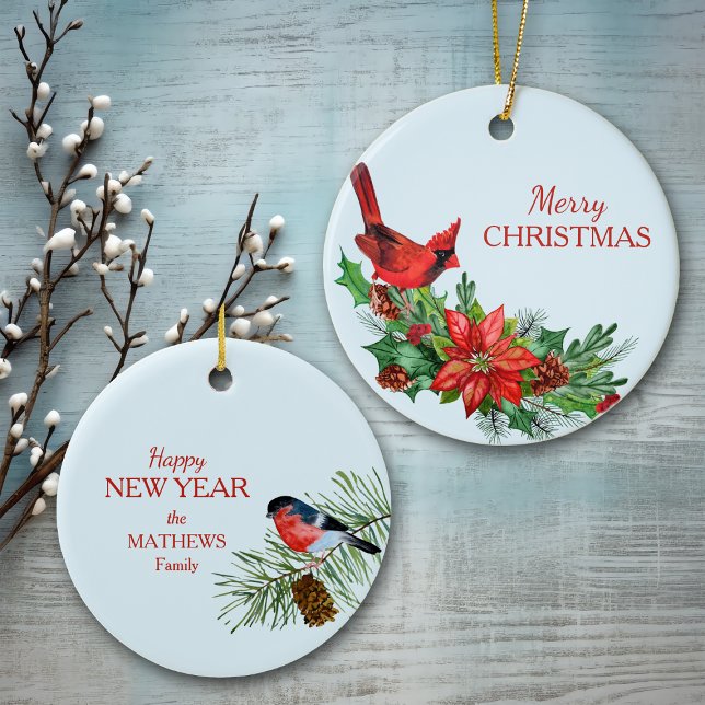 Red Cardinal Poinsettia Ceramic Tree Decoration (Creator Uploaded)