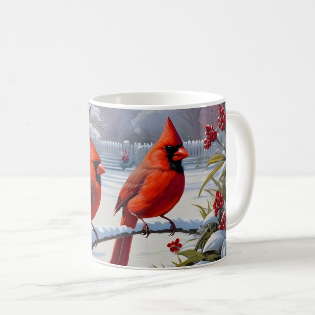 Red Cardinal Songbirds Coffee Mug (Front Right)