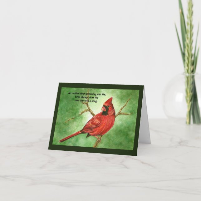  Red Cardinal Sympathy  Card (Front)