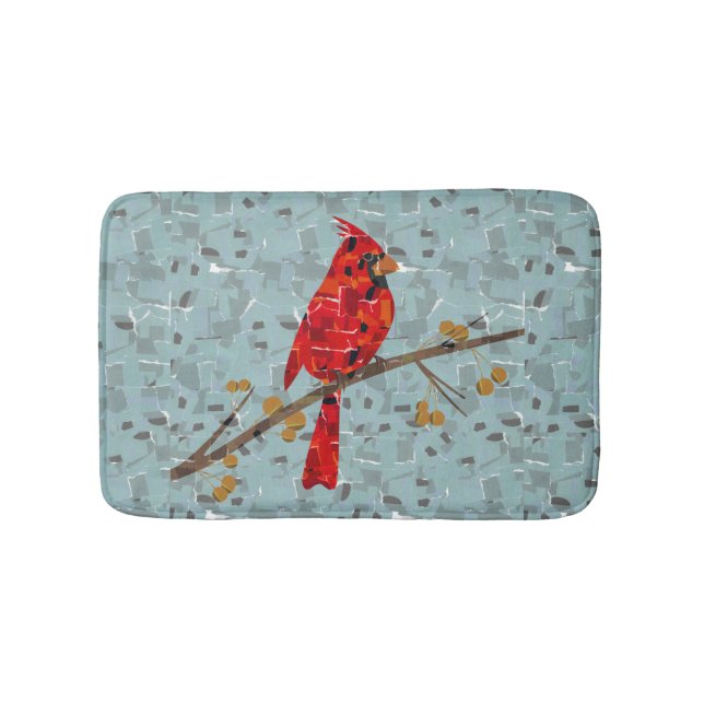 Red Cardinal , the bird of Christmas Bath Mat (Front)
