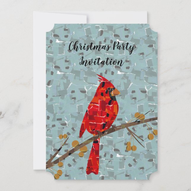 Red Cardinal , the bird of Christmas Invitation (Front)
