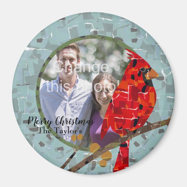 Red Cardinal , the bird of Christmas Magnet (Front)