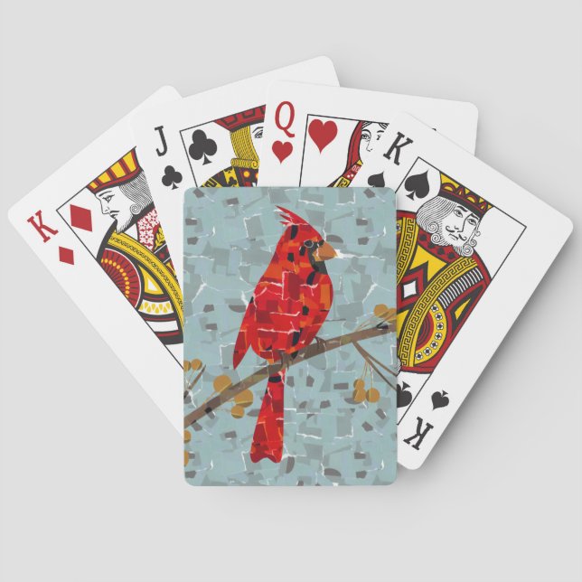 Red Cardinal , the bird of Christmas Playing Cards (Back)