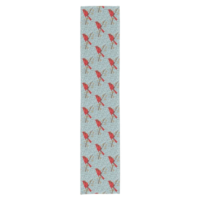 Red Cardinal , the bird of Christmas Short Table Runner (Front)