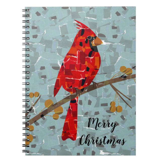Red Cardinal , the bird of Christmas Spiral Notebook (Front)