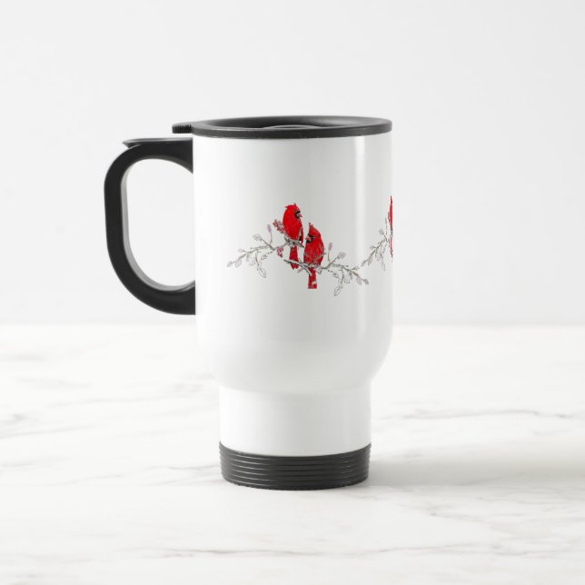 Red Cardinal  Travel Mug (Left)