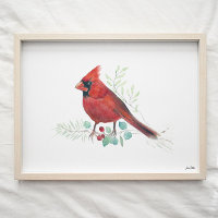 Red Cardinal Watercolor Art