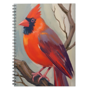 Red Cardinal Watercolor Painting Notebook