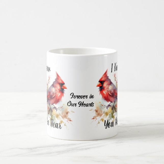  Red Cardinal Watercolor Personalise Coffee Mug (Center)