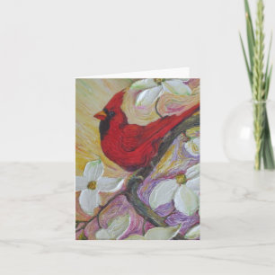 Red Cardinal & White Dogwood Note Card