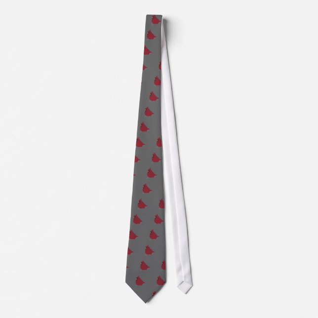 Red Cardinal Winter Snow Vector Tie (Front)
