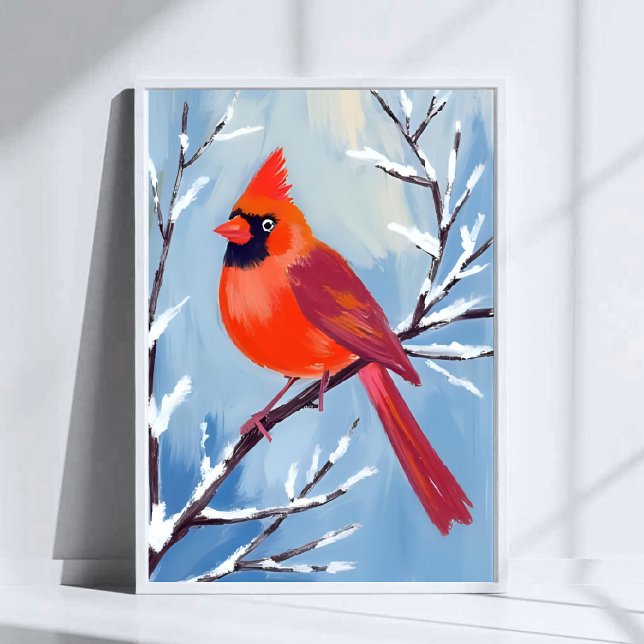 Red Cardinal | Winter Watercolor Holiday Poster (Creator Uploaded)