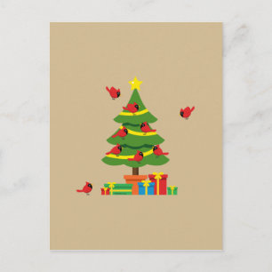 Red Cardinals - Christmas Merrier Spent Together Postcard