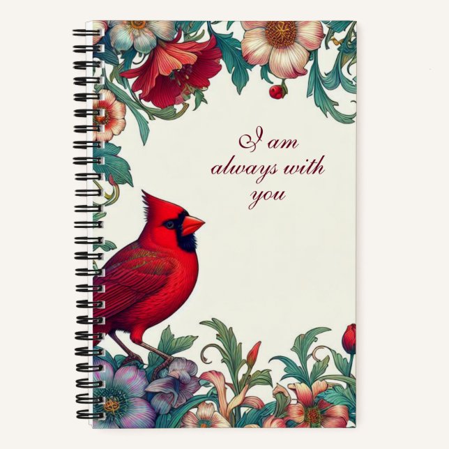 Red Cardinals Memorial Keepsake Journal Memories (Front)
