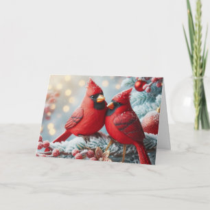 Red Cardinals woodland Christmas Greeting Cards