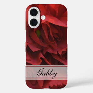 Red Carnation Floral iPhone 16 Case