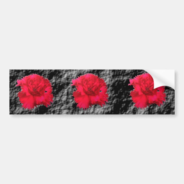 Red Carnation Floral Fantasy Bumper Sticker (Front)