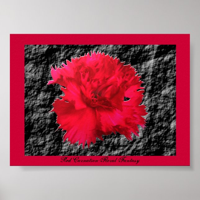 Red Carnation Floral Fantasy Print (Front)