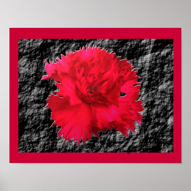 Red Carnation Floral Fantasy Print (Front)