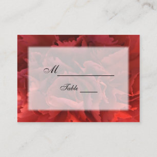Red Carnation Floral Wedding Place Card