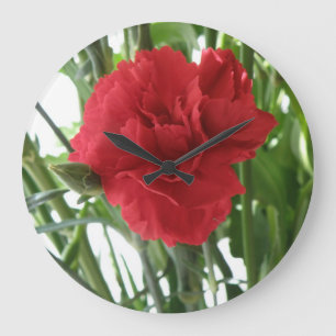 Red Carnation Wall Clock