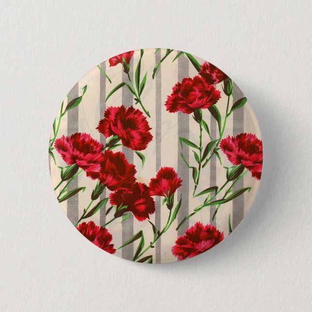 red carnations in the wild 6 cm round badge (Front)