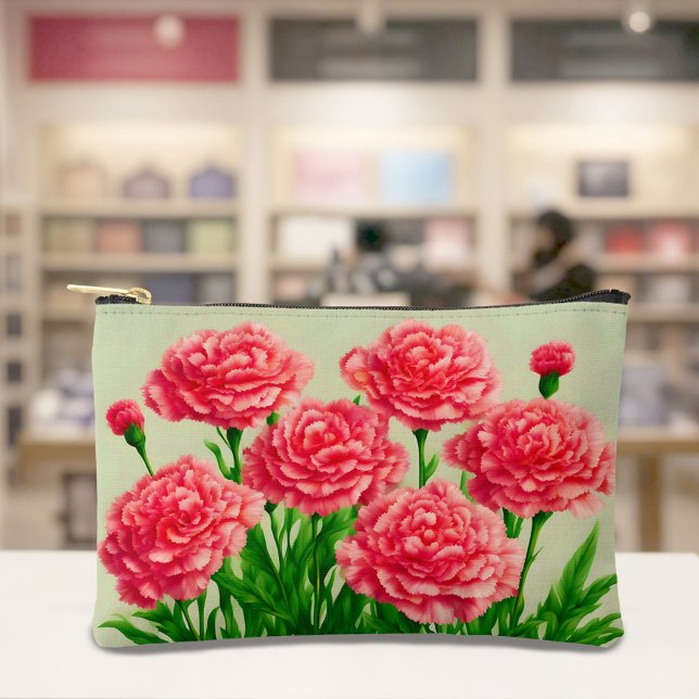 Red Carnations Pouch (Pouch with red carnations)