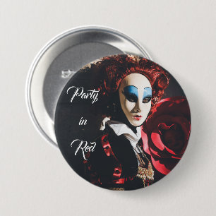 Red carnival mask in Venice, Italy 7.5 Cm Round Badge