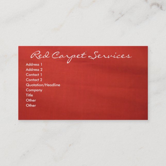 Red Carpet Business Card (Front)