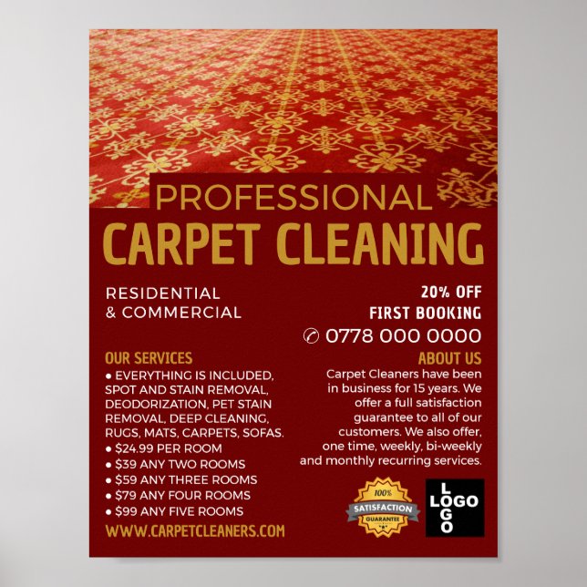 Red Carpet, Carpet Cleaner, Cleaning Service Poster (Front)