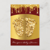 Red Carpet Drips Gold Royal Baby Shower Feet Girl