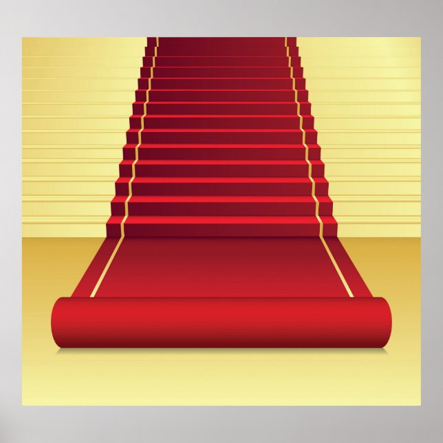 Red Carpet Elegance: Vintage Background. Poster (Front)