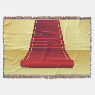 Red Carpet Elegance: Vintage Background. Throw Blanket