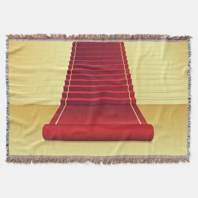 Red Carpet Elegance: Vintage Background. Throw Blanket (Front)