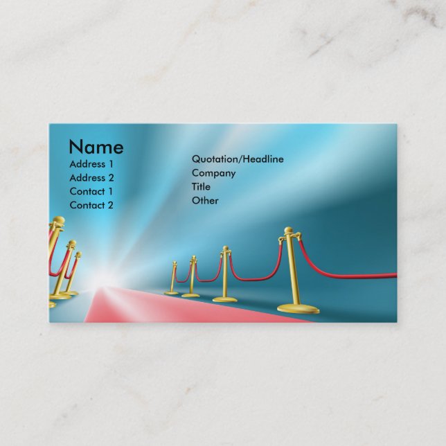 Red carpet entrance business card (Front)