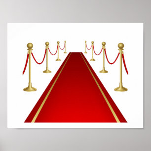 Red Carpet Entrance with Gold Stanchions Poster